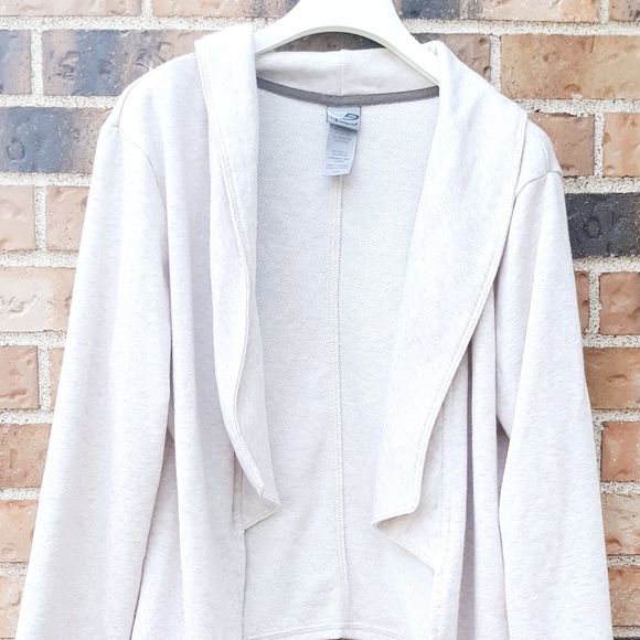 C9 Champion Asymmetrical Open Front Cardigan Sweater - Tan Size Large - Picture 5 of 9